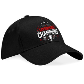 Liverpool Champions Baseball Cap 2025 Design for Football Supporter Fan Men Boys Guys Man Gift, One Size, Black