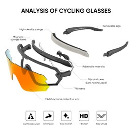 Gafas de ciclismo y esquí, convertibles 2 en 1 para hombres y mujeres, UV400 antivaho