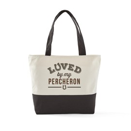 CafePress Percheron Horse Lover Canvas Tote Top Zipper Closure