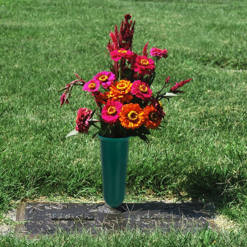 com-four® 4 x Grave Vases – Weatherproof Cemetery Vase 27