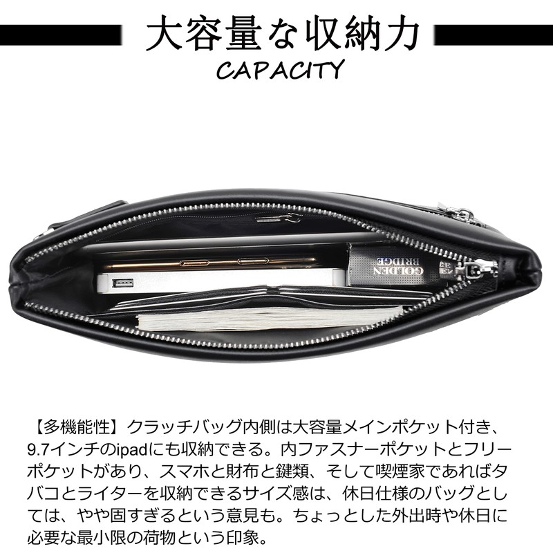 FSD.WG Clutch Bag for Men, Leather Second Bag, Handbag, Small,