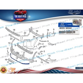 Hyundai OE GENUINE Front Bumper Lower Lip For Hyundai Palisade 2023-2024 OEM 86591S8SA0