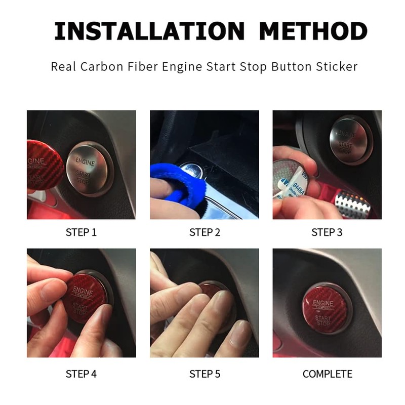HIBEYO Car Start-Stop Button Sticker Fits Land Rover Discovery Range