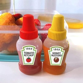Mini Squeeze Bottles 23ml Small Ketchup Bottle Refillable Plastic Spice Container Dressing Sauce Bottle for Jam Honey Syrup Salad Kids Lunch Supplies Dressing and