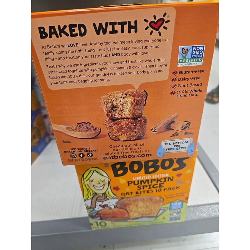 Bobo's Pumpkin Spice Oat for Breakfast Healthy Plant Based Protein