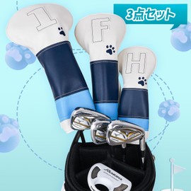 Golf Fairway Wood Cover for Dog Blue Claws FW Club Head Cover Wood Cover Simple Design Synthetic Leather with Number Tags (3, 4, 5, 7, X) Single Item