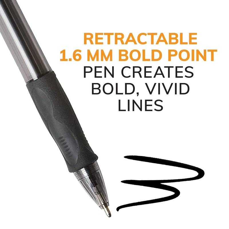 BIC BIC Glide Bold Black Ballpoint Pens, Bold Point (1.6mm),
