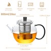 28OZ Glass Teapot with Infuser Stovetop Safe, 800ml Borosilicate Glass