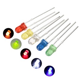 500pcs 3mm LED Licht 5 Farbe gemischt DIY Sortiment Dioden Kit Lichtemittierende Box (grün gelb rot blau weiß)