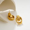 FFWTPY Women's Earrings Stereo Double Hoops Simple 3 Layers Spools