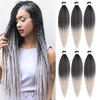 Samtress 24 Inch Ombre Silver Pre Stretched Braiding Hair 6