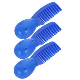 Mikinona Prison Combs Ball Handle 3pcs Set Small Travel Combs Hair Styling Tool Plastic Detangler for Men Women