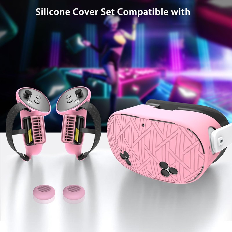 MLemonVR Silicone Cover Set for Meta/Oculus Quest 3s Accessories Includes