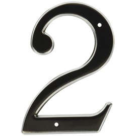 Baldwin 90672056# 2 House Number, Lifetime Satin Nickel