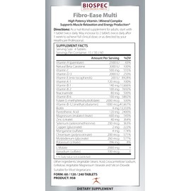 Biospec Nutritionals Fibro-Ease Multi - Contains Essential Vitamins & Minerals - Support Energy Production & General Health (120 Capsules)