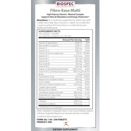 Biospec Nutritionals Fibro-Ease Multi - Contains Essential Vitamins & Minerals - Support Energy Production & General Health (120 Capsules)