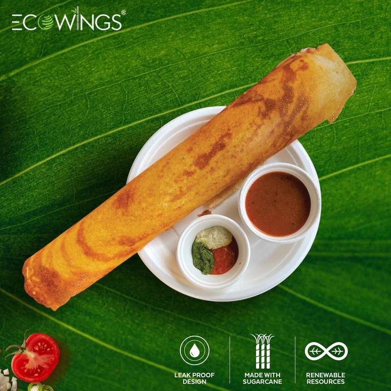ECOWINGS 9 inch Biodegradable Plates, Eco-Friendly and Compostable - Better