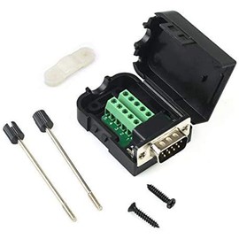 F-ber DB9 D-Sub 9Pin Plug Male to Screw Terminal Connector Signal Module, 5.5 x 3.4 x 2 cm, Each with Cleaning Washer, Total 1