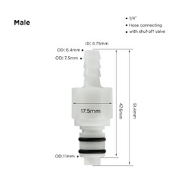BBTUS Pack of 2 14 Inch 38 Inch 516 Inch Plastic Hose Barb Valve Inline Coupling Insert Quick Connector Quick Shut Off Hose Joint Pipe Connector Male