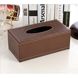 Leather Tissue Box Holder - Waterproof Rectangular Tissue Box Cover Vintage Napkin Paper Holder for Home,Office&Car Decor (Ka)