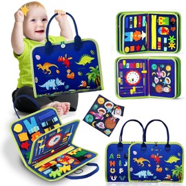 Juguetes Montessori,Tablero Montessori 7 en 1,Libro Sensorial de Actividades Montessor con Habilidades Motoras Finas,Juguete Educativo y Sensorial para Viaje,Regalos para Niño 1-6 Años (4 EN 1(A))