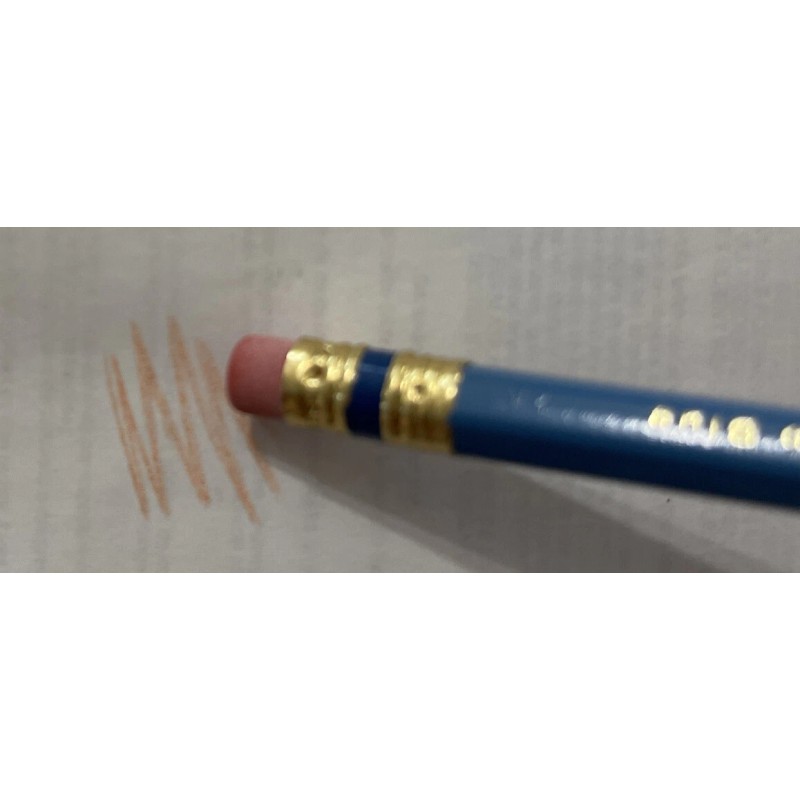 Prismacolor Pencil w/Eraser, 2002Non-Photo Blue 1298 Lead/Barrel, eraser streaks