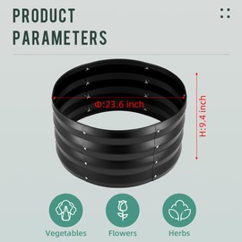 ZXZYHFTY Round Galvanized Raised Garden Bed kit,Yellow Outdoor Garden Raised Planter Box, Round Large Metal Raised Garden Beds for Vegetable 2 * 2 * 1ft 1 Pack