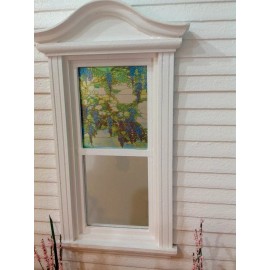 Unbranded Blue Wisteria Dollhouse Miniature Victorian  Stained Glass Window Film