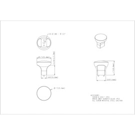 Hardware Resources - Jeffrey Alexander 1'' Diameter Zinc Diecast Cabinet Knob. Packaged with one 8/32'' x 1'' screw. UPC Labeled. Finish: Brushed Pewter