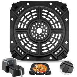 GWBSXM Air Fryer Grill Plate for Ninja AF141 Air Fryer Pro 4-in-1 5QT, 8.5 x 8.5 inch, Airfryer Accessories, Rack, Griddle, Crisper Plate, Replacement Parts with Rubber Buffers, Dishwasher Safe