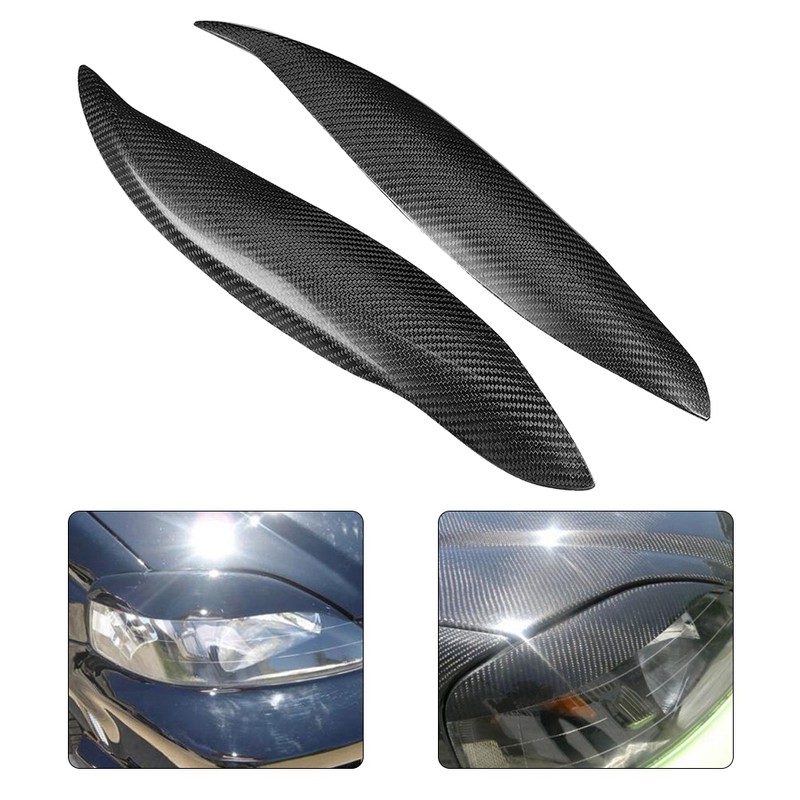 1 Pair Carbon Fiber Car Headlight Eyebrow Eyelid Fit for
