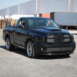 Spec-D Tuning Chrome Housing Smoke Lens LED Tube Headlights Compatible with 2002-2005 Dodge Ram 1500/2003-2005 2500 3500, Left + Right Pair Headlamps Assembly