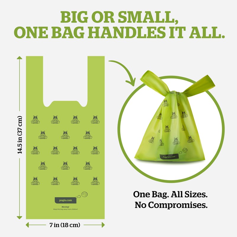 Pogi's 300 Unscented Dog Poop Bags with Handles - Earth-Friendly,