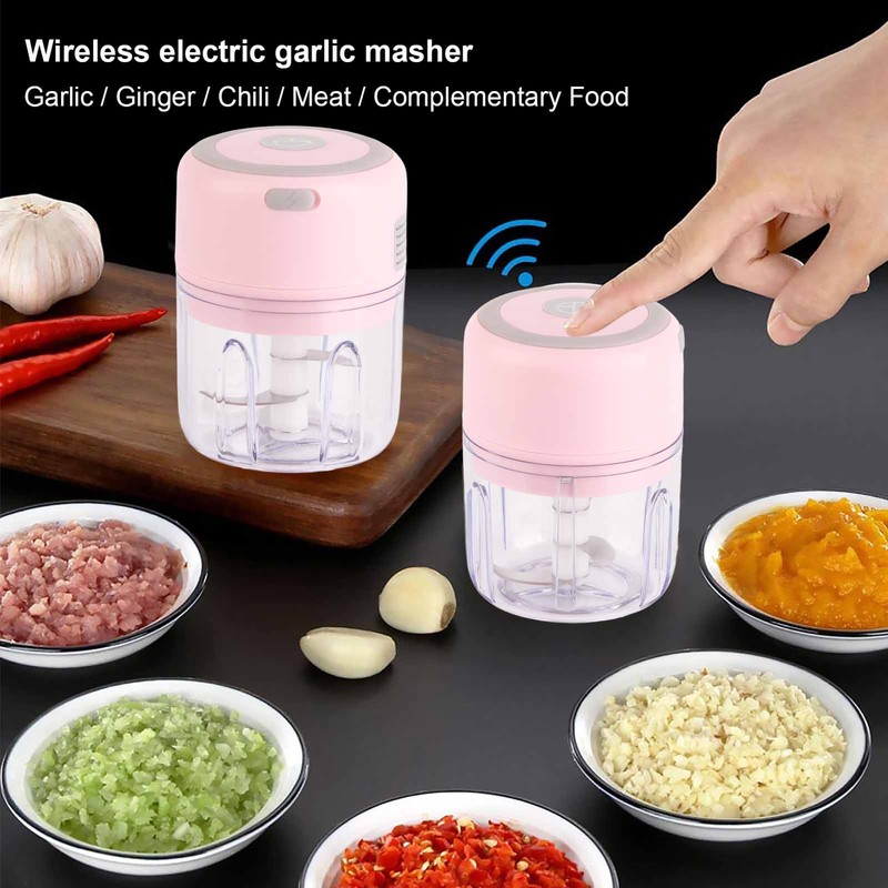 Mini Garlic Chopper Stainless Steel Blade Food Grade Strong Power