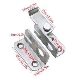 RoadLoo Door Bolt Stainless Steel Bolt Bolt Pack of 4 Sliding Bolt Thickened Bolt Door Bolt Door Slide Bolt Lock Hasp for Various Types Doors Lock Bolt with Matching