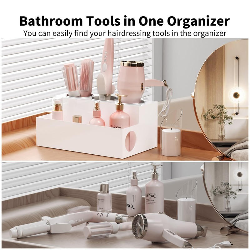 NIUBEE Acrylic Hair Styling Tool Organizer and Holder - Bathroom