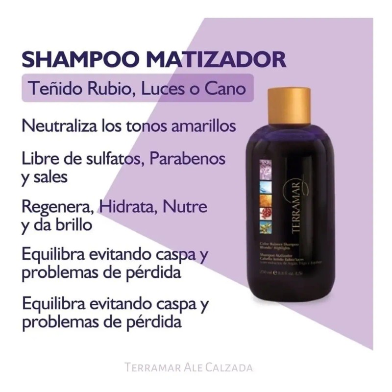 Shampoo Matizador Cabello Teñido Terramar 250ml