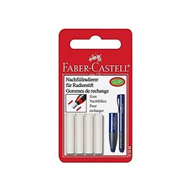 Faber-Castell Poly matic 4 Erasers, Set of 4, For Graphite and Color Pencils, Smudge-Free, Standard Size