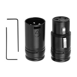 VGOL 2 Sets XLR Microphone Soldering Connection 3Pin Male and Female Audio Sockets with Wrench for 5mm XLR Cable Connection Black