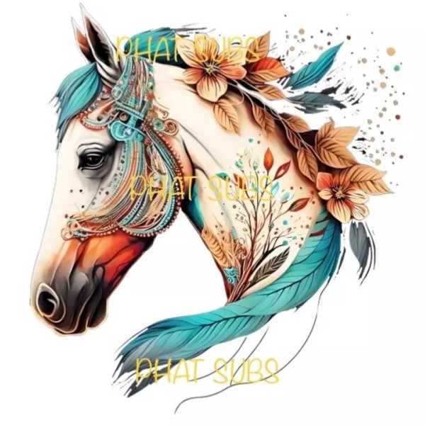 Unbranded Sublimation Print Native Horse Ready to Press Heat Transfer