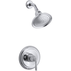 KOHLER K-TS396-4-CP Devonshire(R) Rite-Temp(R) Shower Valve Trim with Lever Handle and 2.5 gpm showerhead, 11.75 x 8.00 x 6.25, Polished Chrome