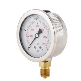 Socialme-eu 0-400BAR 0-5800PSI G1 / 4 63 mm Dial Gauge Hydraulic Pressure Gauge High Precision Multi-Way Packaging