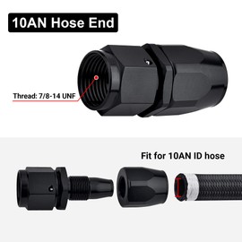 EVIL ENERGY 10AN Hose End Fitting Kit Straight 45 90 180 Degree with AN10 Male to Male Coupler & 10AN Hose Separator Clamp for CPE Braided Hose