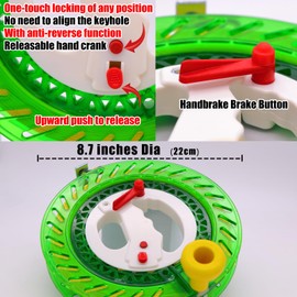Kite Reel with Upgraded Braking and Anti-Reverse Function, Sizes 8.7'', Kite String in Lengths of 1600 Feet, Large-Size Grip, Any Position Can be Locked, String Spool for Adults and Kids (Green)