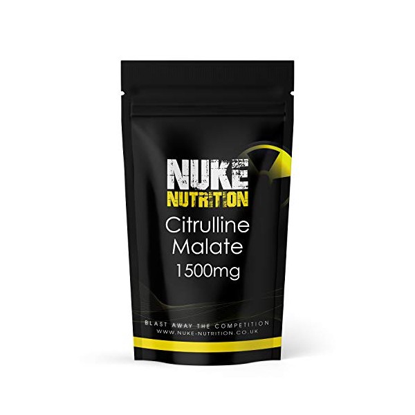 Nuke Nutrition L Citrulline Malate Capsules | 120 Capsules | High Strength 1500mg Dose Supplement | Boost Circulation, Performance & Muscle Recovery | 100% Natural, Preservative & Filler Free | Vegan