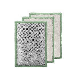 OGGI Bambou Odor-Free Scrubbing Sponges - Natural Scrub Sponges for Dishes, 91% Bamboo-Derived Rayon Cellulose Fiber, Reusable, Absorbent, Durable Scrubbers, Non-Scratch, Washable - 3 pcs, 7x4