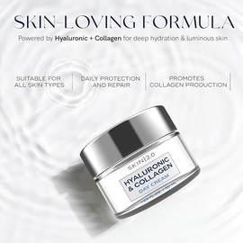 Skin 2.0-Hidratante facial con ácido hialurónico y colágeno: probado por dermatólogos, antienvejecimiento, restaura la elasticidad, hidratante, belleza limpia, sin crueldad animal.