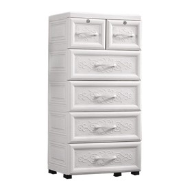 WOQLIBE Plastic Drawers Dresser,6 Drawers Tall Dresser,Vertical Dresser with Wheel,Casters for Office,Playroom,Bedroom Furniture