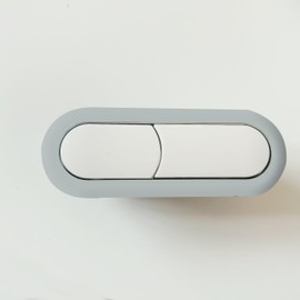 WinZo Elegant Oval Push Button For Toilet Tank with Top Dual Flush Replacement Parts, Ceramic White