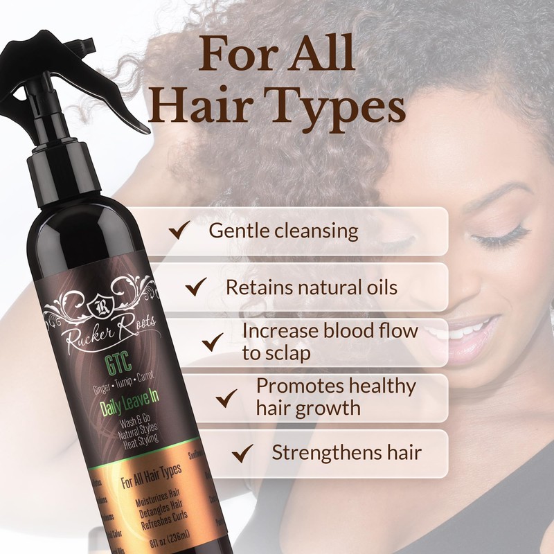 Rucker Roots Daily Leave In Conditioning Spray |Refreshes Curls| Moisturizes